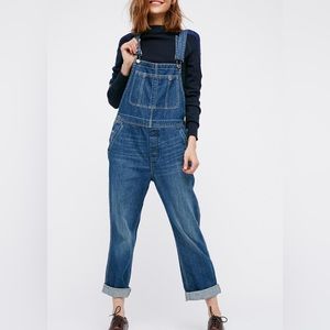 Free People Boyfriend Denim Overalls